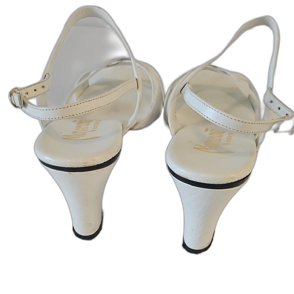 Miramontes White Leather Crisscross Sandals with Ankle Strap - Picture 5 of 10